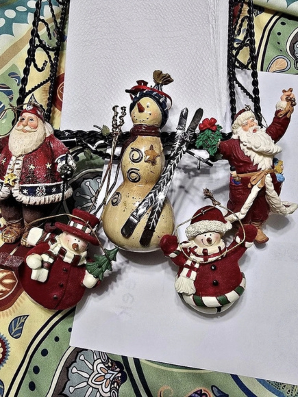 Assorted Christmas Ornaments Red & White